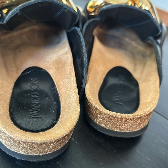 JW Anderson Gold Chain Clogs Mules 39 black leather - Picture 3 of 5